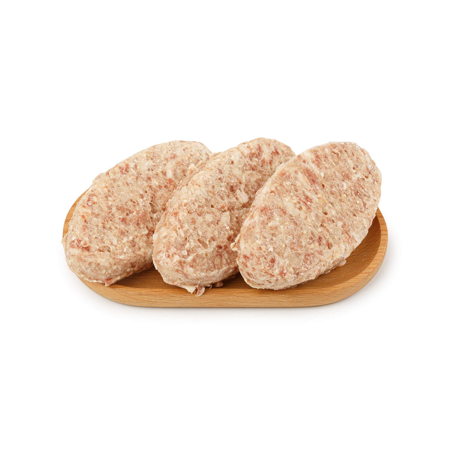 Котлеты из свинины и говядины "Мясные" без панировки полуфабрикат замороженный Алидан 3 кг, общий вид, купить оптом и в розницу с доставкой по москве и московской области, недорого, низкая цена