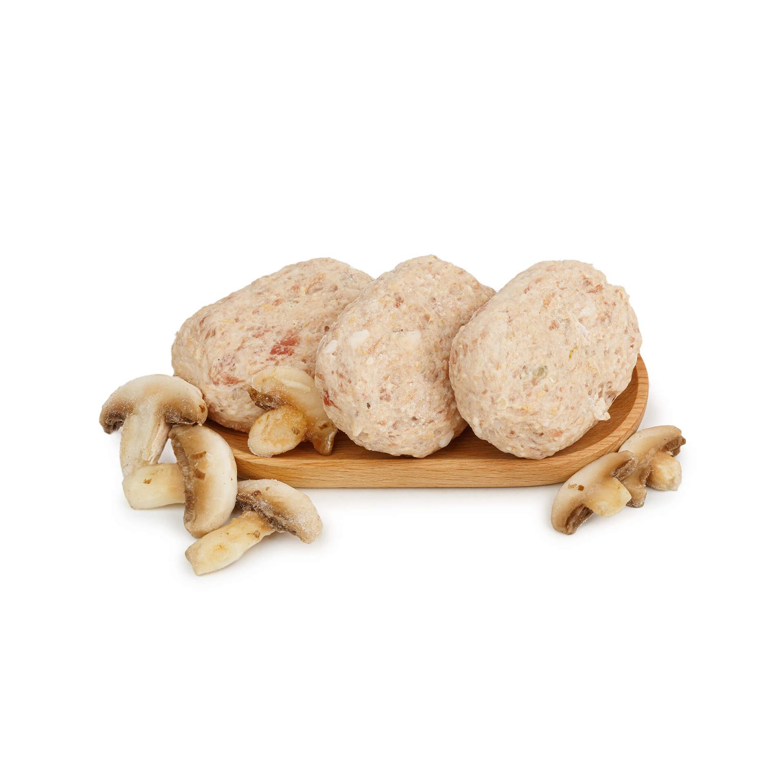 Котлеты со свининой и мясом птицы со сливочно-грибной начинкой "Сибирские" полуфабрикат замороженный Алидан 3 кг, общий вид, купить оптом и в розницу с доставкой по москве и московской области, недорого, низкая цена