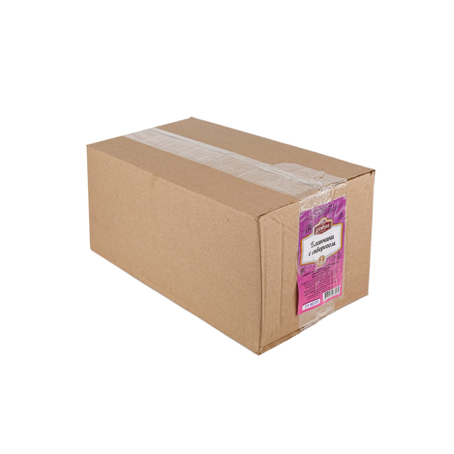 Блины с творогом полуфабрикат замороженный Сомовомясопродукт 3 кг, этикетка, купить оптом и в розницу с доставкой по москве и московской области, недорого, низкая цена