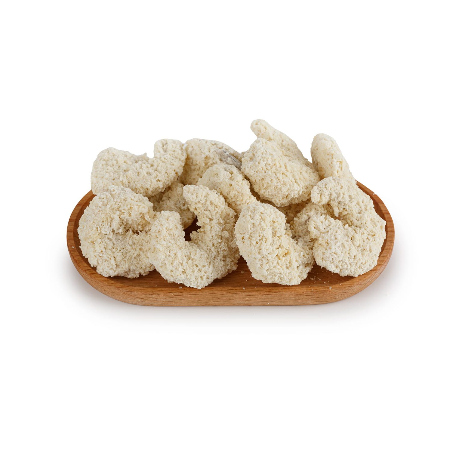 Креветка белоногая очищенная маринованная в панировке "Хрустящая" полуфабрикат замороженный Атлантис 1 кг, общий вид, купить оптом и в розницу с доставкой по москве и московской области, недорого, низкая цена