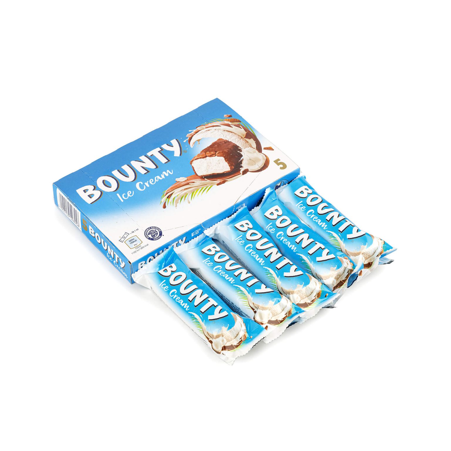 Мороженое молочное с кокосом и кокосовым молоком в глазури с печеньем "Баунти" батончик Bounty 39,1 г, этикетка, купить оптом и в розницу с доставкой по москве и московской области, недорого, низкая цена