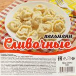 Пельмени с говядиной, свининой и мясом птицы "Сливочные" полуфабрикат замороженный Алидан 900 г, этикетка, купить оптом и в розницу с доставкой по москве и московской области, недорого, низкая цена