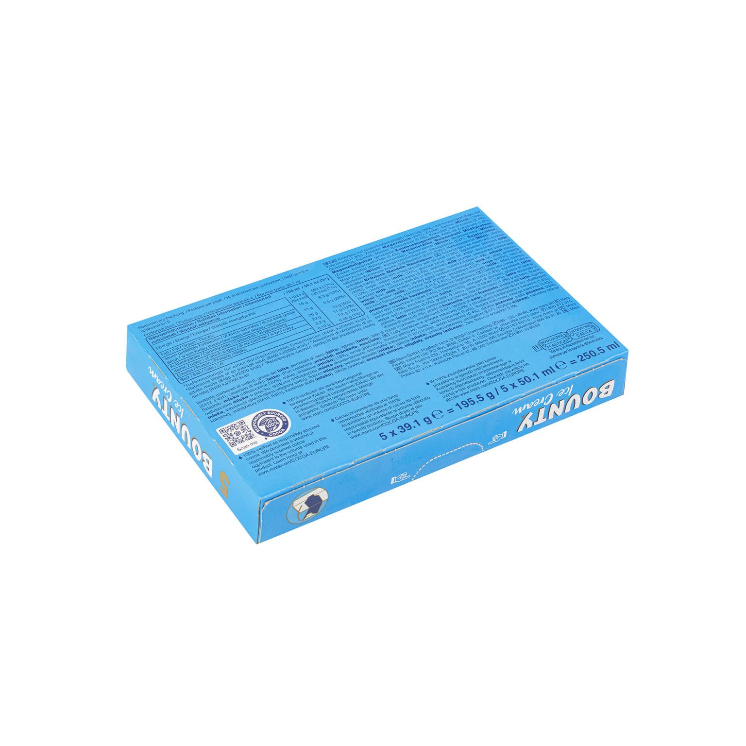 Мороженое молочное с кокосом и кокосовым молоком в глазури с печеньем "Баунти" батончик Bounty 39,1 г, общий вид, купить оптом и в розницу с доставкой по москве и московской области, недорого, низкая цена