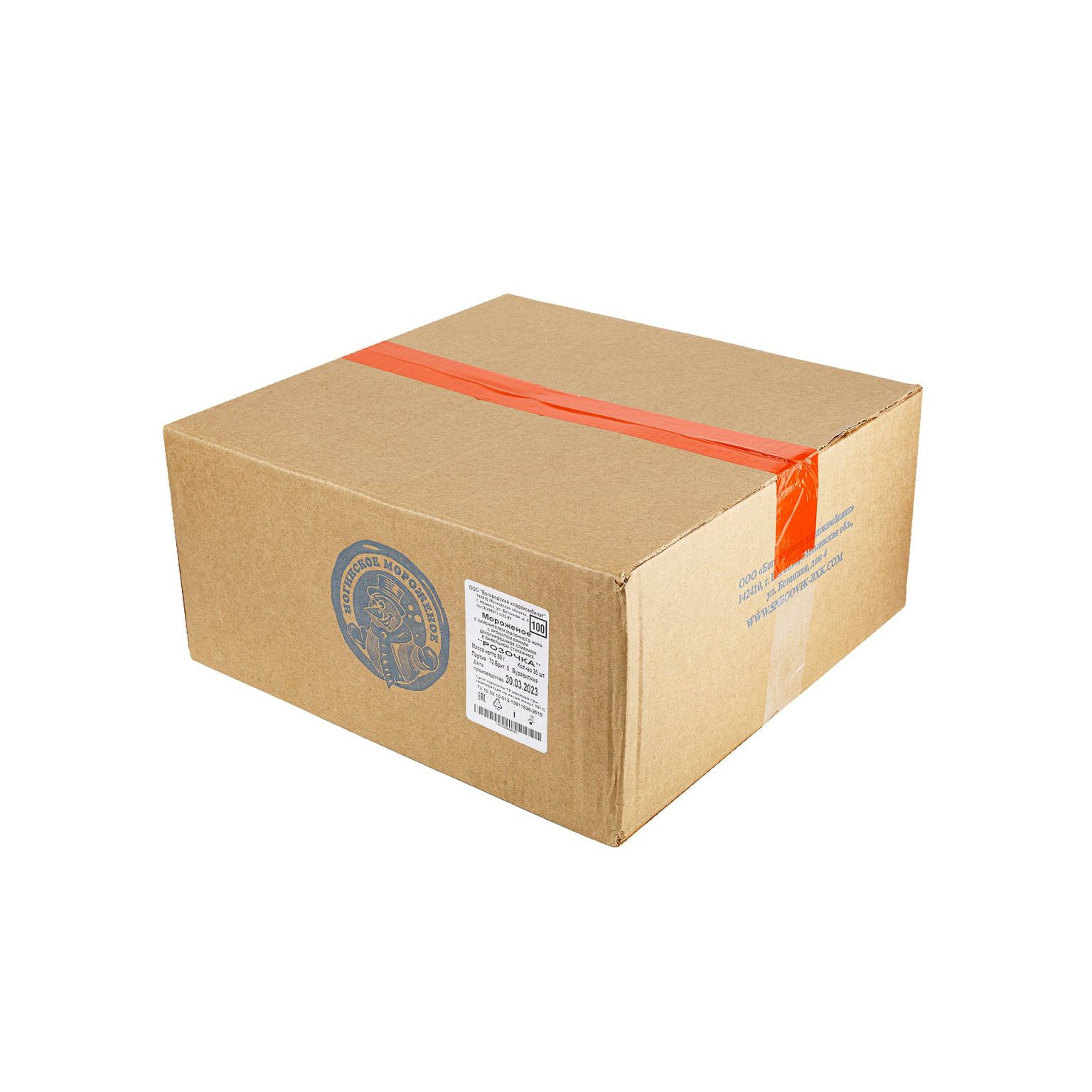 Мороженое с ароматом ванили декор сливки вафельный стаканчик "Розочка" Ногинское мороженое 80 г, коробка, купить оптом и в розницу с доставкой по москве и московской области, недорого, низкая цена