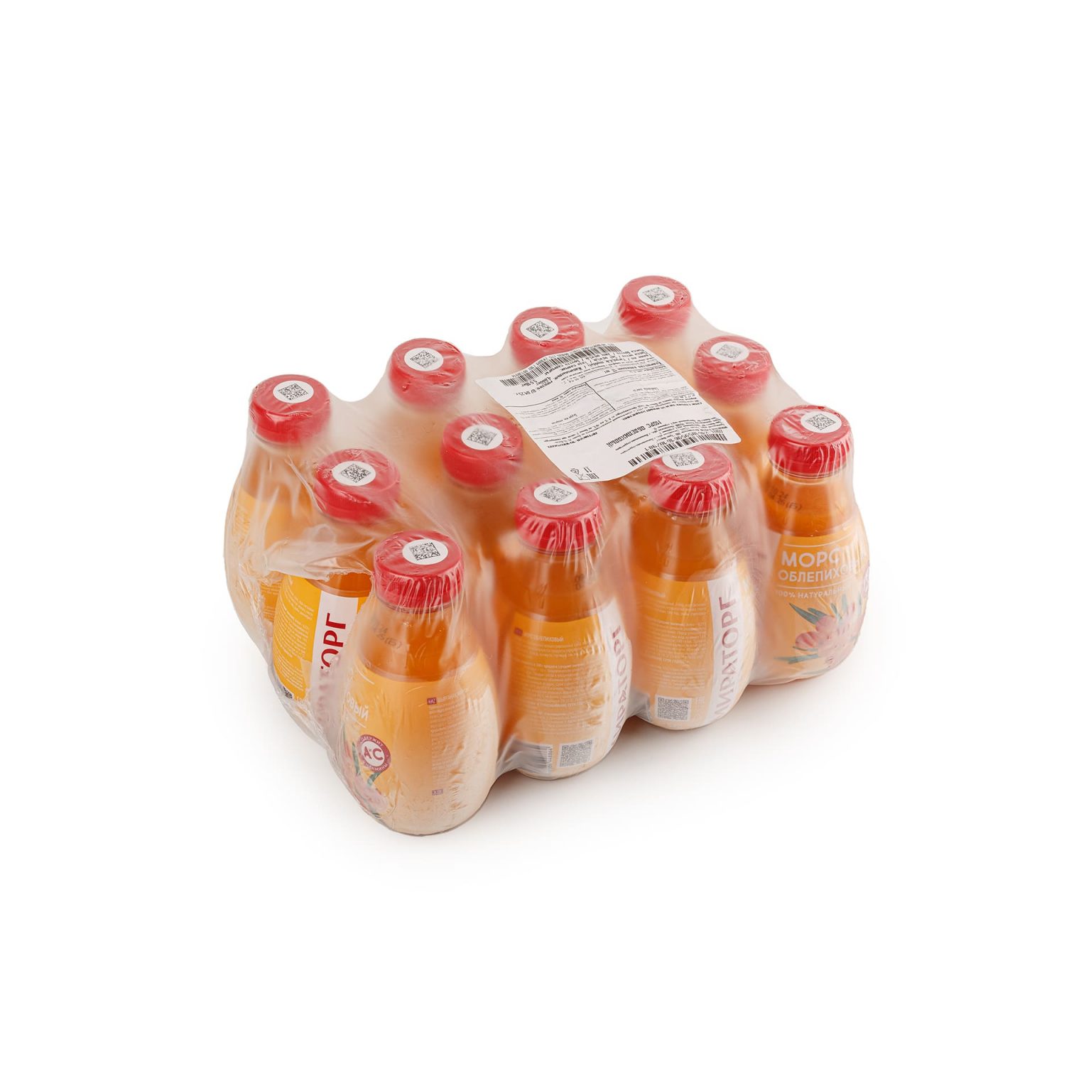 Морс облепиховый Мираторг 370 мл, этикетка, купить оптом и в розницу с доставкой по москве и московской области, недорого, низкая цена