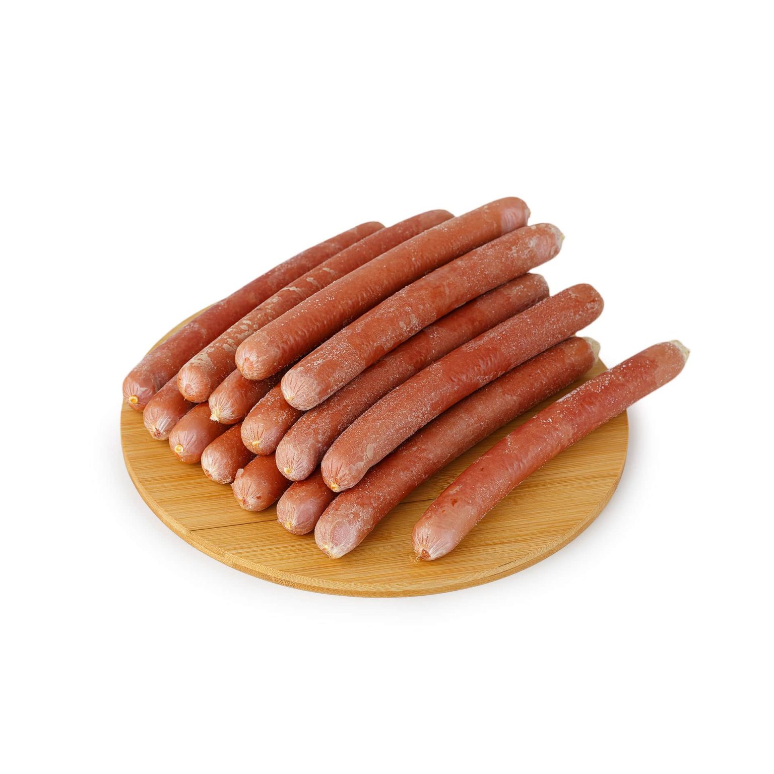 Сосиски из мяса птицы и свинины "Губернские" полуфабрикат замороженный Сомовомясопродукт 3 кг, общий вид, купить оптом и в розницу с доставкой по москве и московской области, недорого, низкая цена