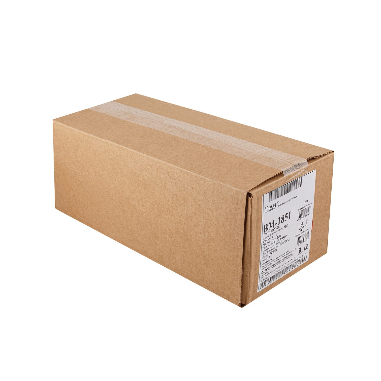 Мороженое сливочное шоколадное "Стандарт" лоток Айсберри 2,2 кг, коробка, купить оптом и в розницу с доставкой по москве и московской области, недорого, низкая цена