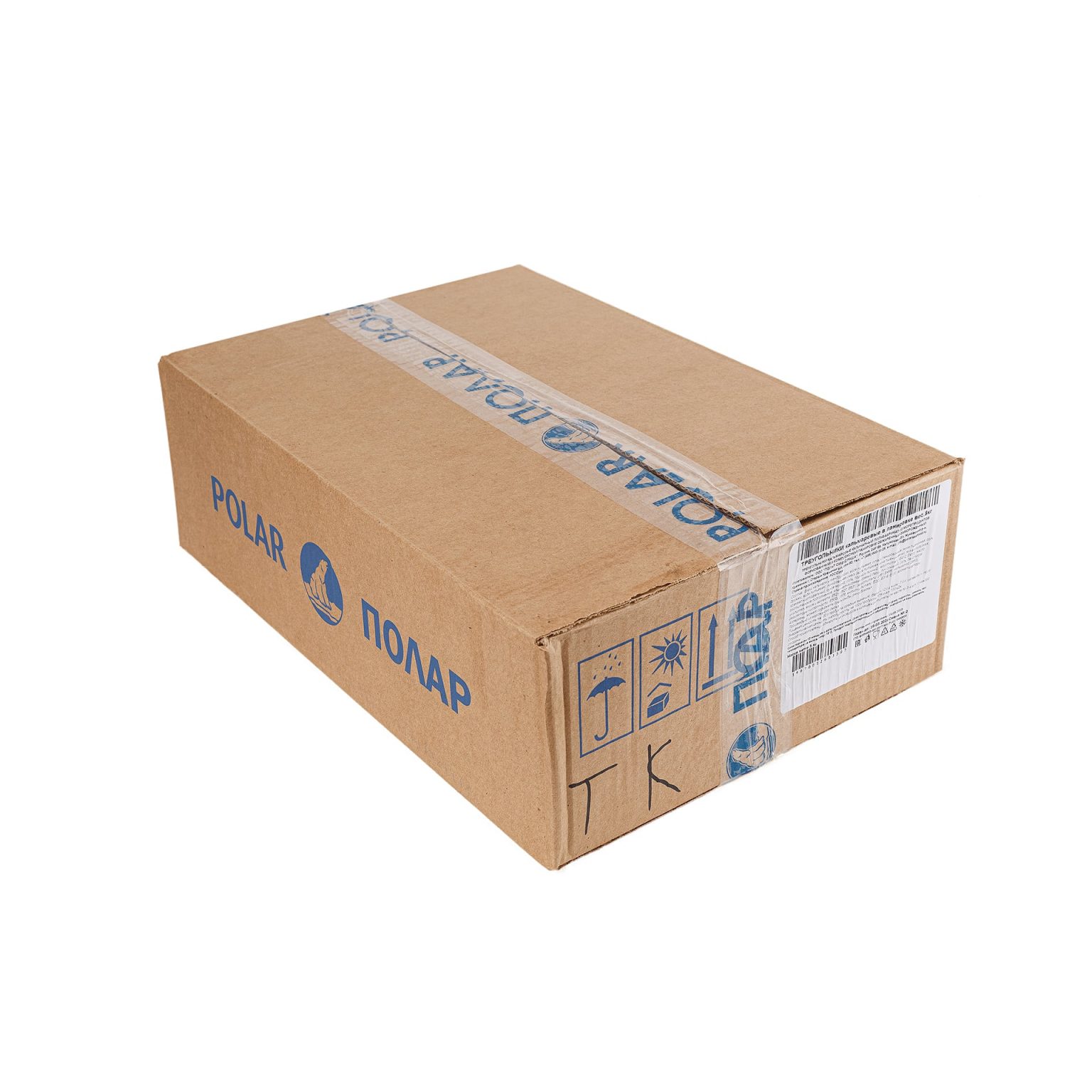 Треугольники кальмаровые в панировке полуфабрикат замороженный Полар 5 кг, этикетка, купить оптом и в розницу с доставкой по москве и московской области, недорого, низкая цена