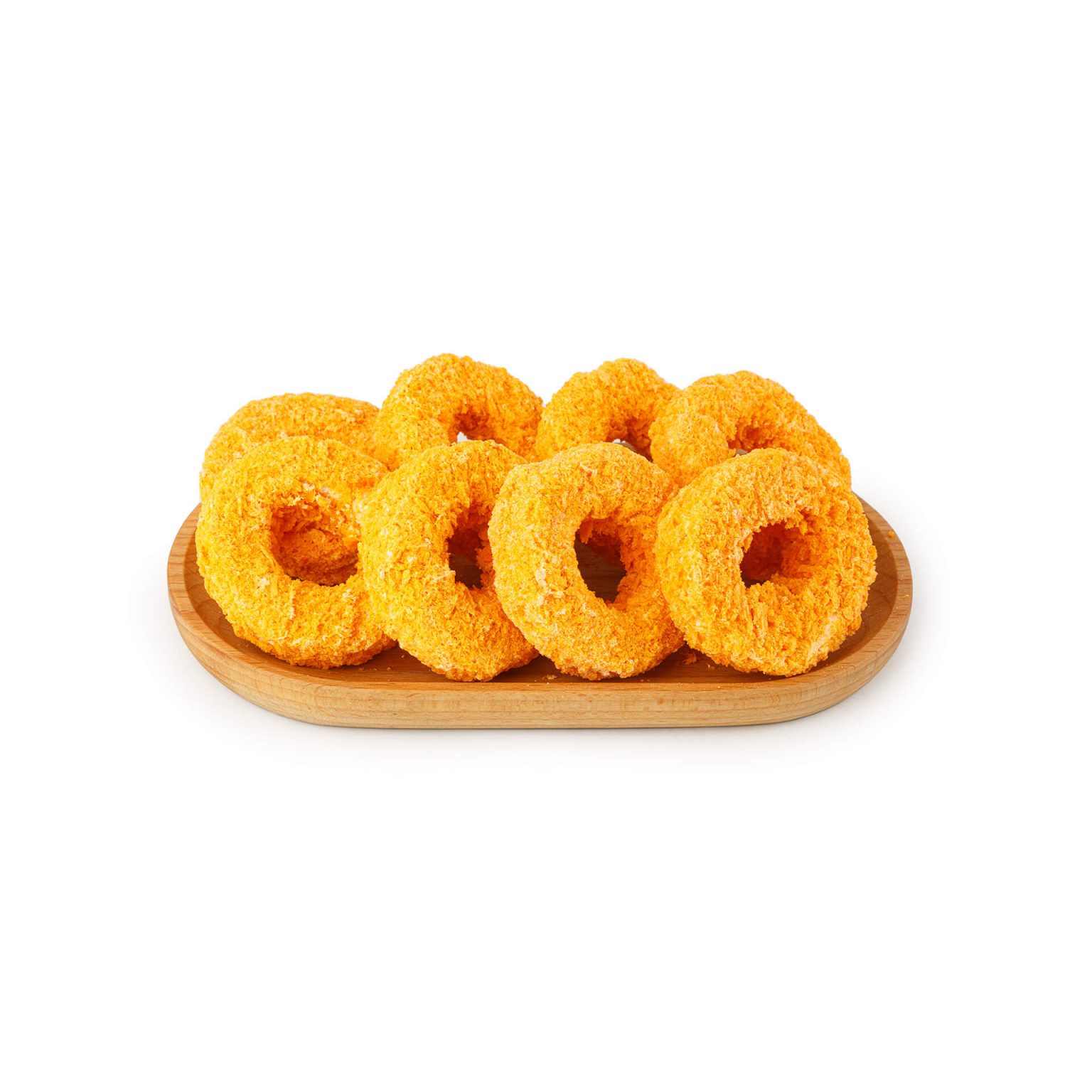 Кольца из сыров Моцарелла с голубой благородной плесенью в панировке "Вкусные" полуфабрикат замороженный Атлантис 1 кг, общий вид, купить оптом и в розницу с доставкой по москве и московской области, недорого, низкая цена