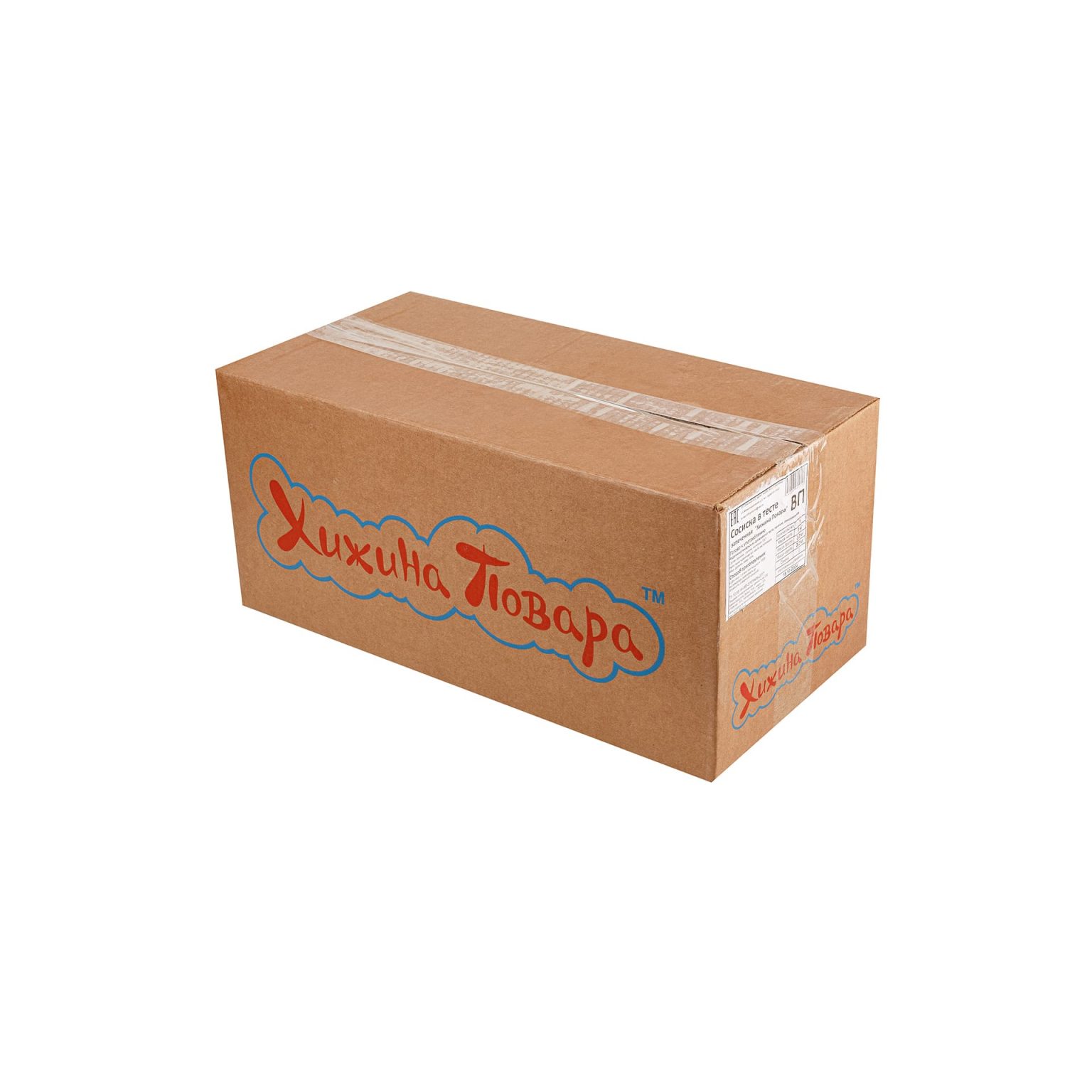 Сосиски в тесте запечённые блюдо готовое замороженное Хижина Повара 3 кг, коробка, купить оптом и в розницу с доставкой по москве и московской области, недорого, низкая цена