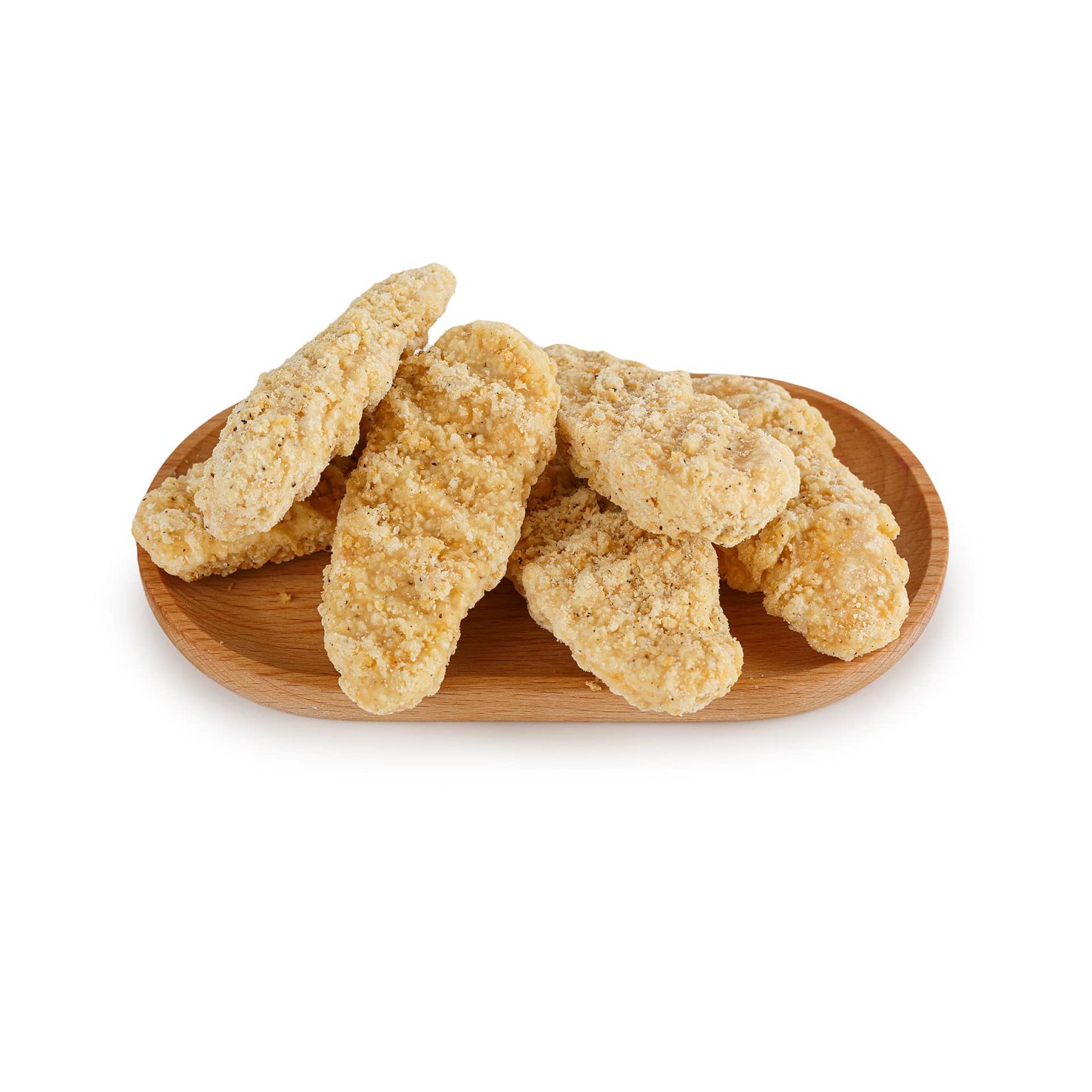 Стрипсы куриные "Особые" полуфабрикат замороженный Атлантис 1 кг, общий вид, купить оптом и в розницу с доставкой по москве и московской области, недорого, низкая цена