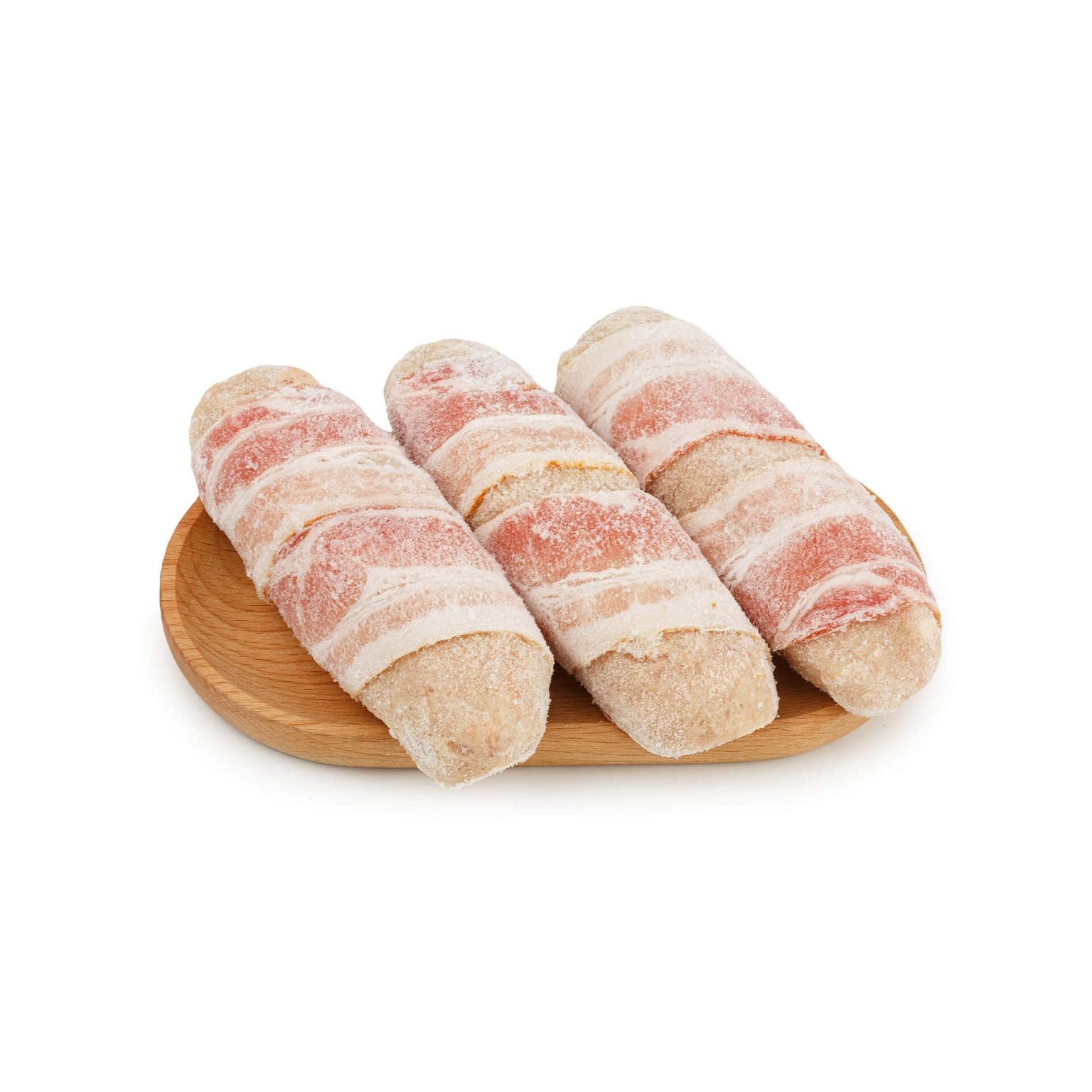 Палочки из мяса птицы в беконе "Куриные Де-люкс" полуфабрикат замороженный Алидан 3 кг, общий вид, купить оптом и в розницу с доставкой по москве и московской области, недорого, низкая цена