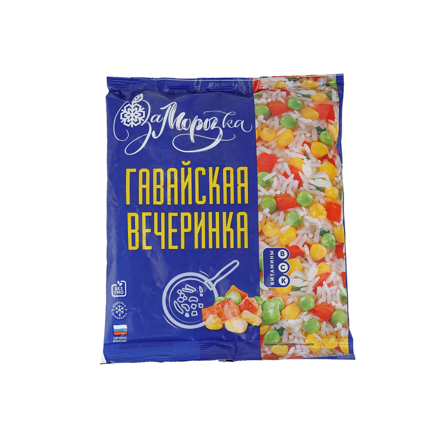 Замороженная овощная смесь "Гавайская вечеринка" Заморозка 400 г, общий вид, купить оптом и в розницу с доставкой по москве и московской области, недорого, низкая цена